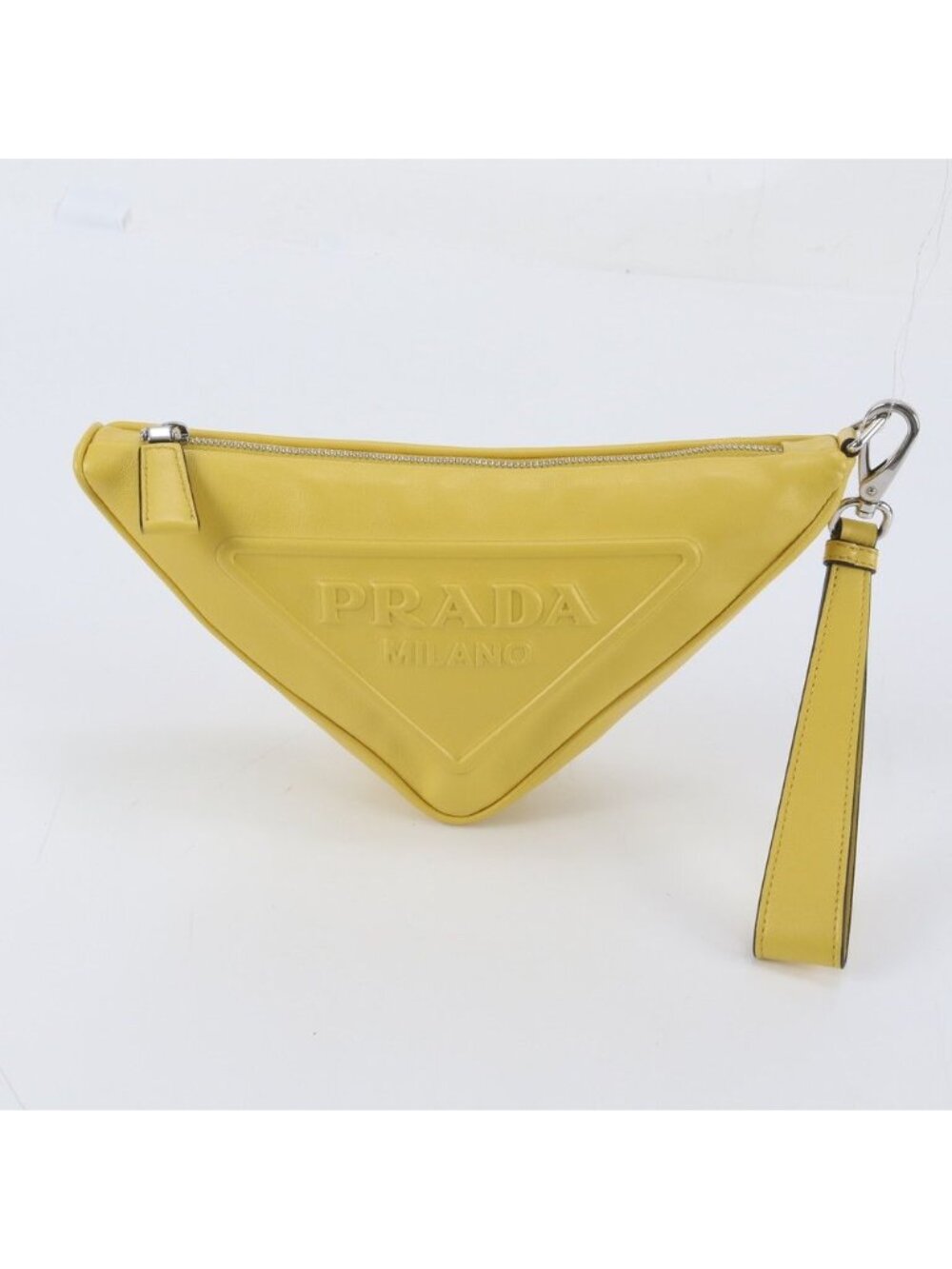 Prada Triangle Leather Clutch Hand Second Pouch